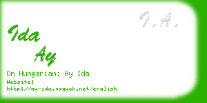 ida ay business card